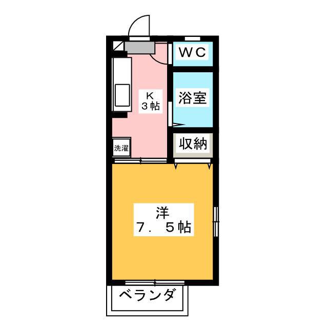 レーベン海野(1DK/2階)の間取り写真