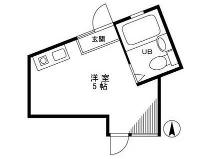 めじろハイツ(ワンルーム/1階)の間取り写真