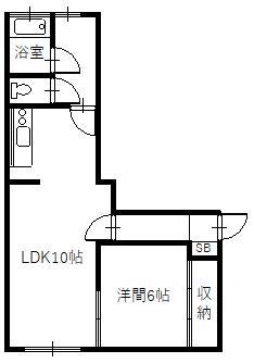 ハイツ北8(1LDK/2階)の間取り写真