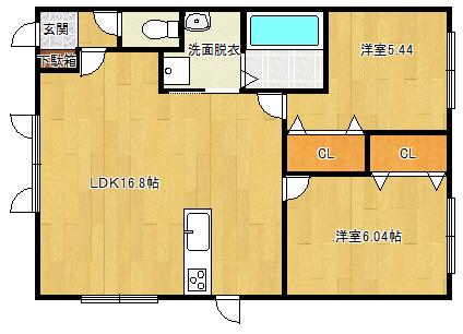 LUCE(2LDK/2階)の間取り写真