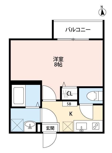 カーサデアミーゴ(1K/2階)の間取り写真