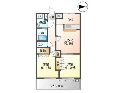 レジェンド(2LDK/2階)の間取り写真