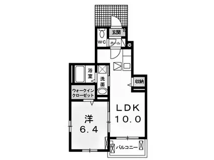アミエーラ(1LDK/1階)の間取り写真