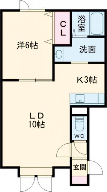 グレージュII(1LDK/1階)の間取り写真