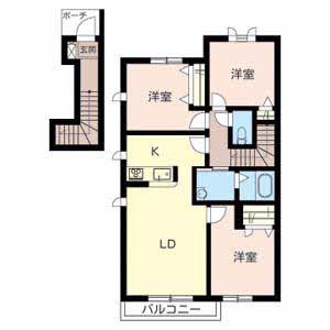 ファミール桜(3LDK/2階)の間取り写真