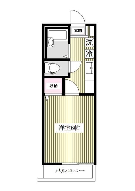 ヴィヴァーチェU(1K/1階)の間取り写真
