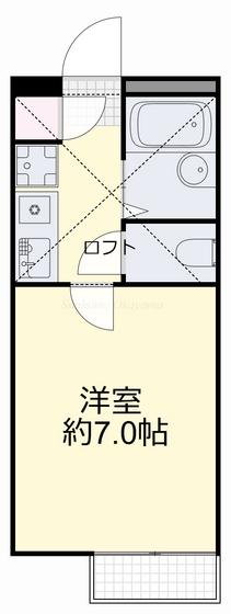アップルハウス十日市(1K/2階)の間取り写真