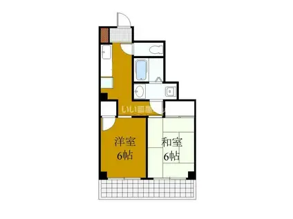 クレールメゾン北野(2K/3階)の間取り写真