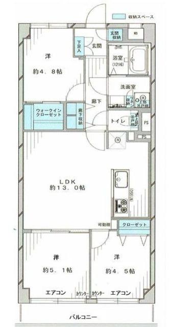 ニックハイム北品川(3LDK/3階)の間取り写真