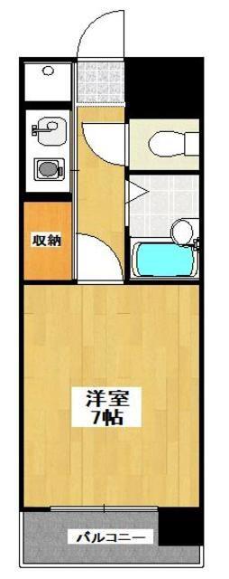 ピュアドームアーデンス大濠(1K/2階)の間取り写真