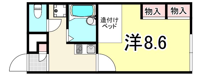 レオパレス琴の浦(1K/2階)の間取り写真