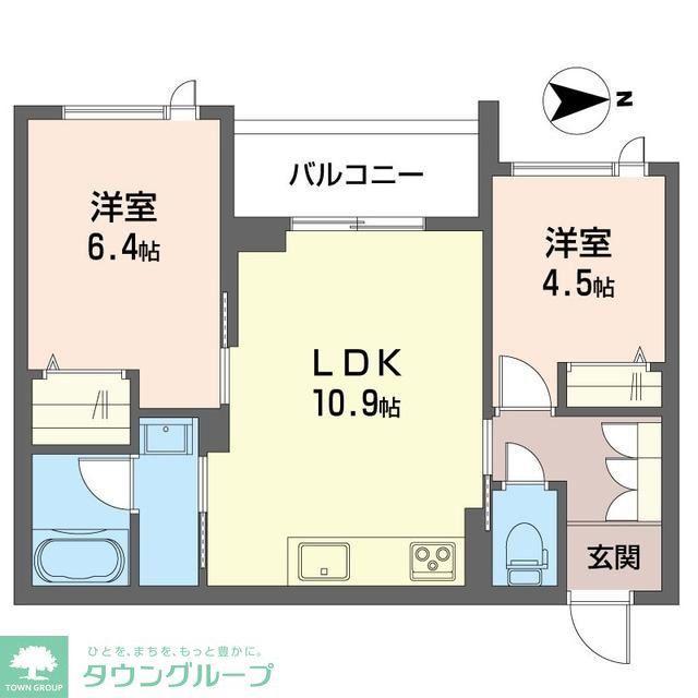 グランコスモ(2LDK/3階)の間取り写真