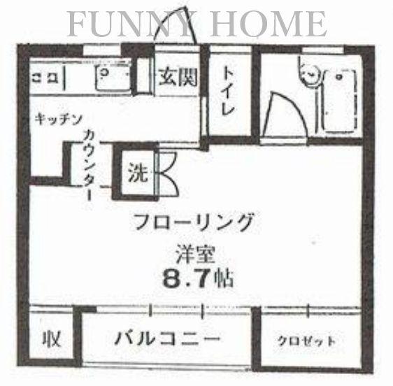 マンションクレオール(1K/3階)の間取り写真