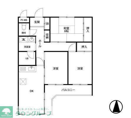 エマーレ南大泉SUD(3DK/2階)の間取り写真