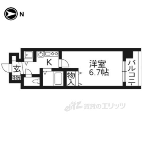 プレサンス京都四条烏丸クロス(1K/5階)の間取り写真