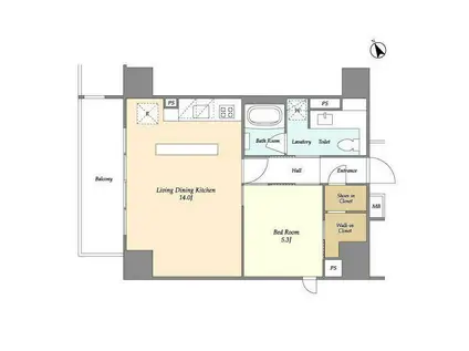 ASPRIME八丁堀旧インプレストレジデンス東(1LDK/7階)の間取り写真