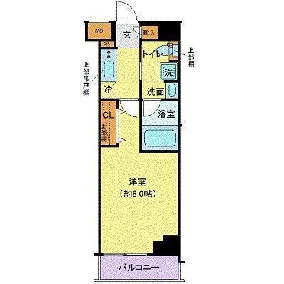 クレヴィスタ西馬込(1K/2階)の間取り写真