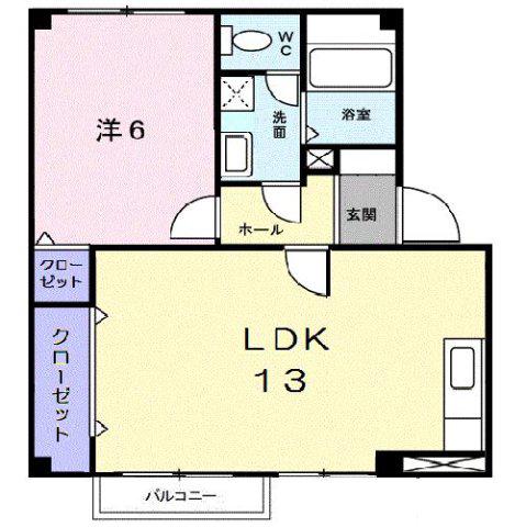 カーサ・クレール(1LDK/1階)の間取り写真