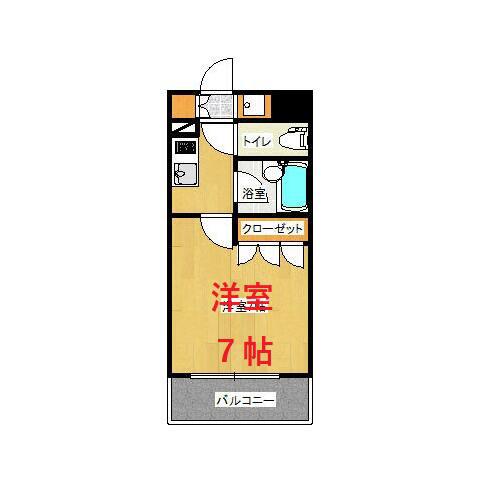 スペーシア川崎III(1K/6階)の間取り写真