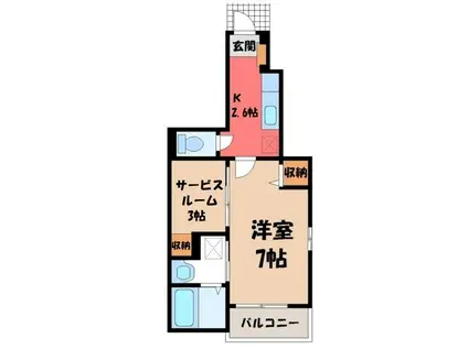 ジョニーズ ガーデン(1SK/1階)の間取り写真