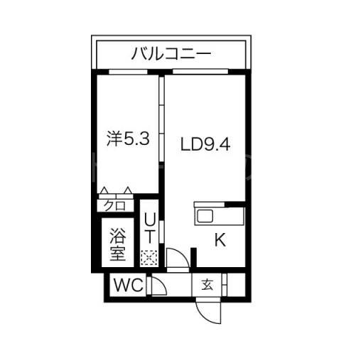 アルファスクエア福住2条(1LDK/3階)の間取り写真