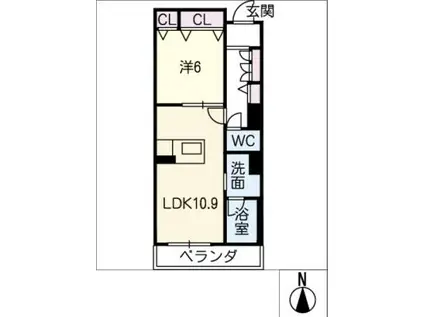 シャーメゾン神山(1LDK/2階)の間取り写真