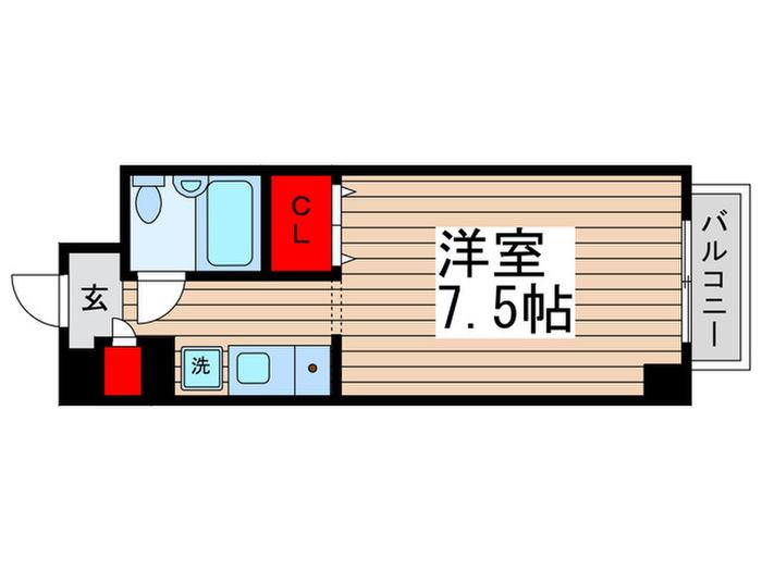ソレイユM津田沼(ワンルーム/2階)の間取り写真