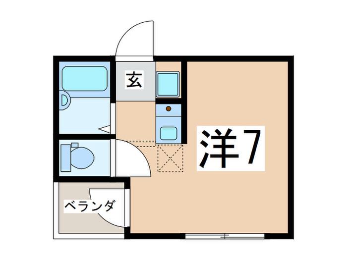 プランド-ル妙蓮寺B棟(ワンルーム/1階)の間取り写真