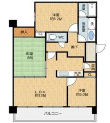 アドリーム神戸箕谷(3LDK/2階)の間取り写真