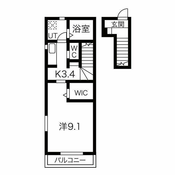 レジデンス花田(1K/2階)の間取り写真