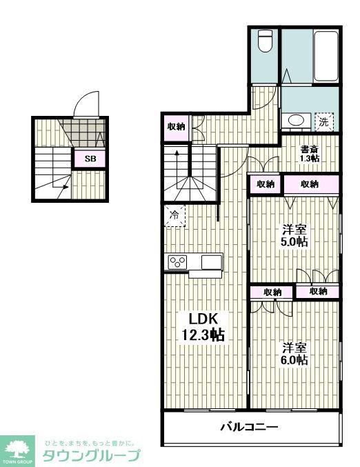 CASA COSMO II(2LDK/2階)の間取り写真