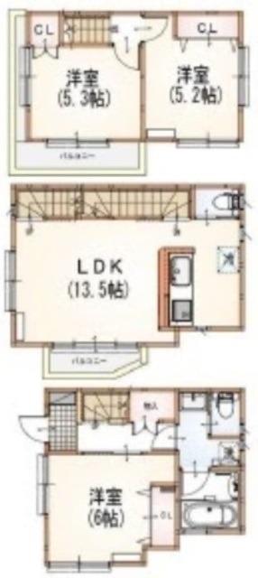 ウエルストン南荻窪(3LDK/1階)の間取り写真