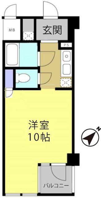 遠鉄ハイツ自校駅ビル(1K/4階)の間取り写真