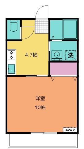 コモドカーサ(1K/2階)の間取り写真