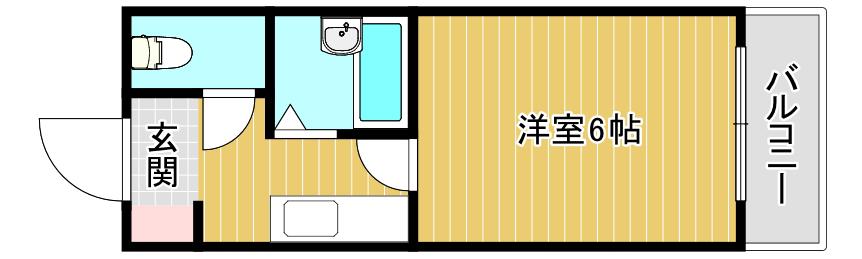 マンションタワーサイド(1K/4階)の間取り写真