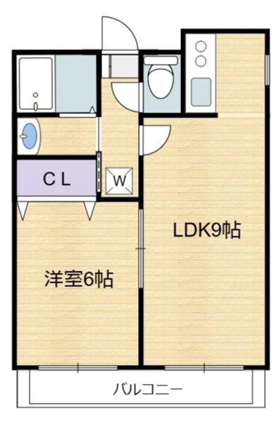 ヴィラ高石(1LDK/5階)の間取り写真