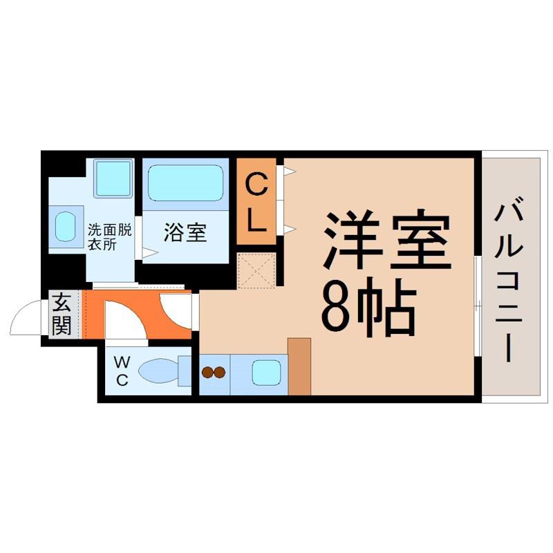 グランルージュ栄II(ワンルーム/8階)の間取り写真