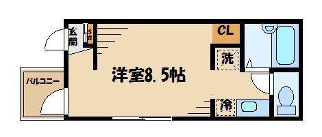 アコルデサンセイ宿河原(ワンルーム/1階)の間取り写真