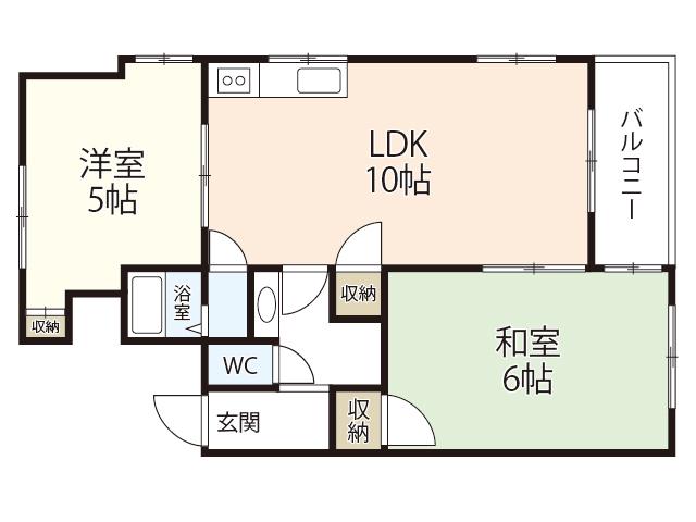 MUUTOS宇品御幸(2LDK/3階)の間取り写真