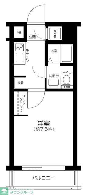 三軒茶屋リリエンハイム(1K/5階)の間取り写真