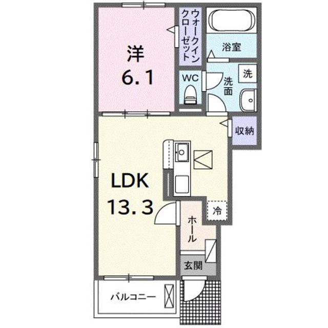 グレイスフル キノミヤ(1LDK/1階)の間取り写真