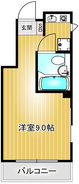 Fビル金山(ワンルーム/2階)の間取り写真