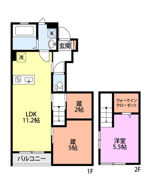 ベルリード竹尾(1LDK/1階)の間取り写真