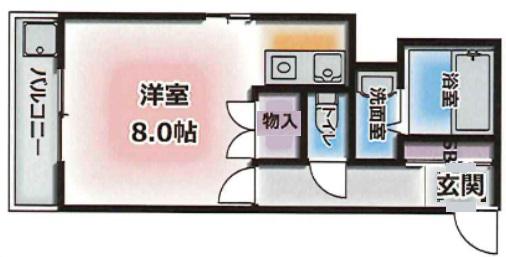元町MGレジデンスIII(ワンルーム/7階)の間取り写真