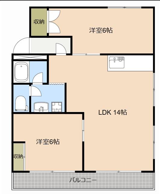 イーグルホワイト(2LDK/2階)の間取り写真