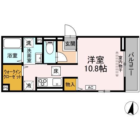 ロイヤルステージ春日町(ワンルーム/1階)の間取り写真