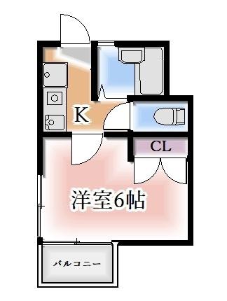パティオ瑞穂(1K/2階)の間取り写真
