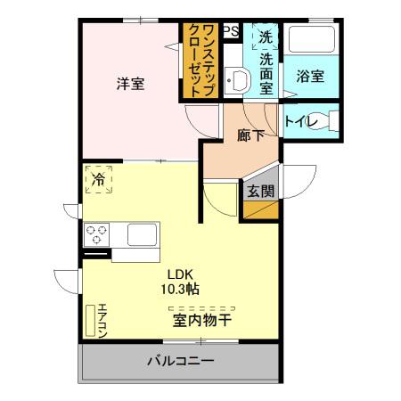 プリムヴェール十八番館(1LDK/3階)の間取り写真