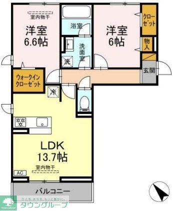 ESPOIR IV(2LDK/3階)の間取り写真