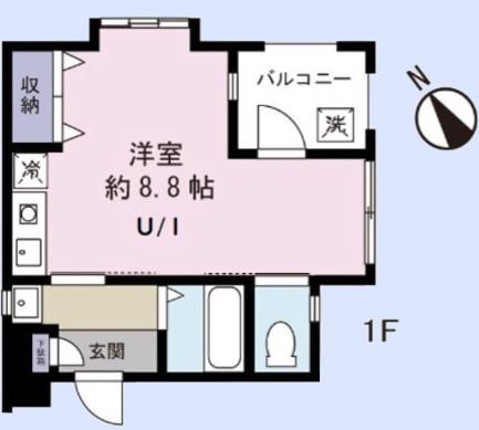 VERDE ヴェルデ(ワンルーム/1階)の間取り写真